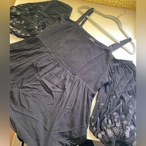 Torrid Black Off The Shoulder Dress with Textured Knit Top and Straps Size 2